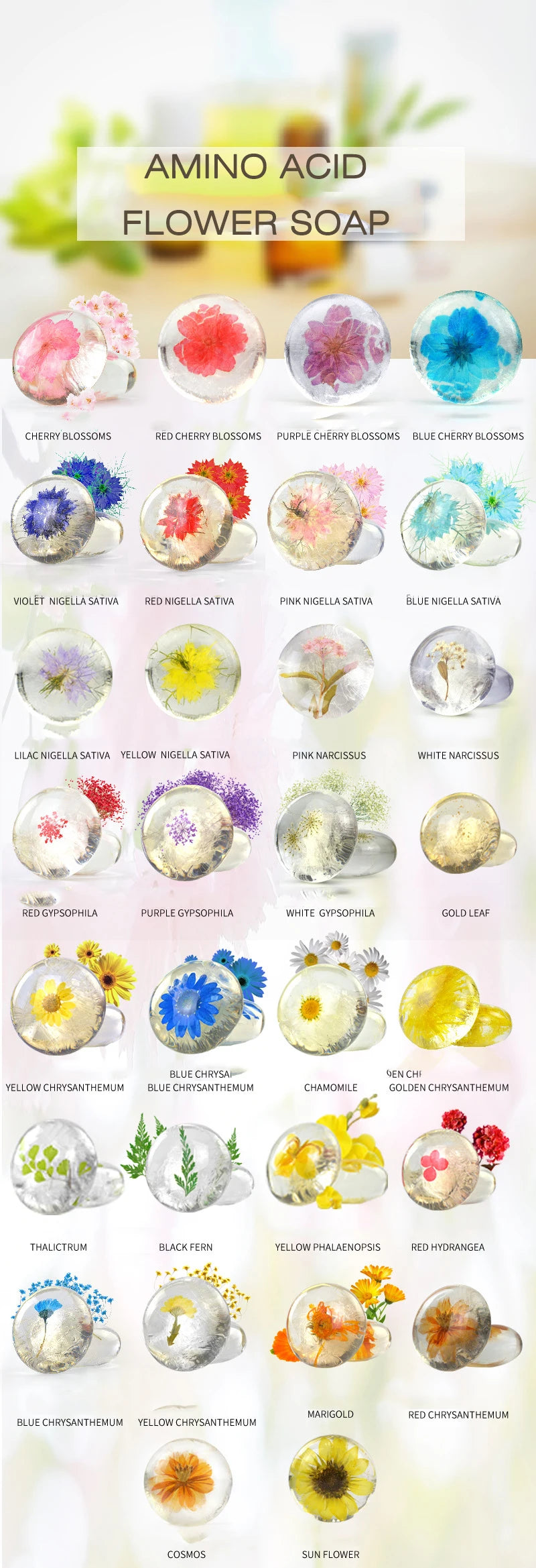 Amino Acid Floral Handmade Bar Soap