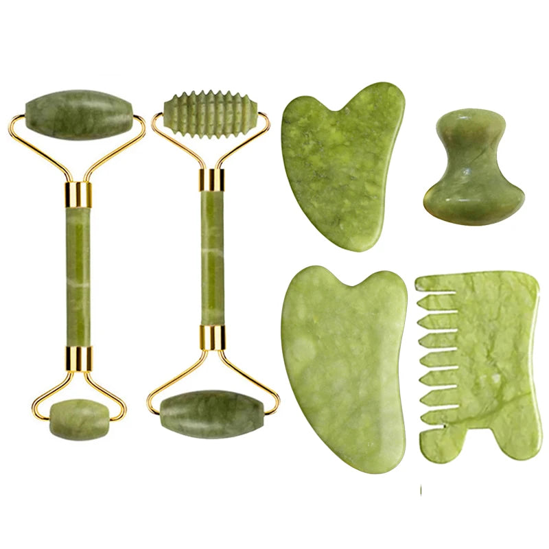 Natural Jade Roller & Gua Sha Set