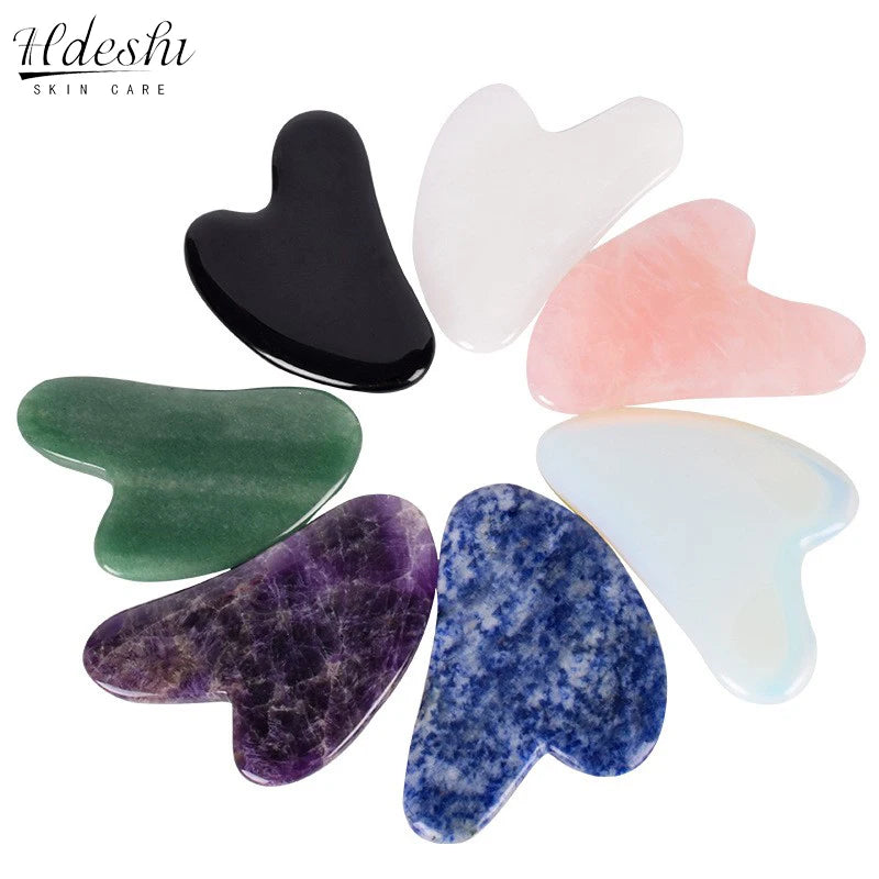 Natural Jade Gua Sha Scraper Facial Massager Tool
