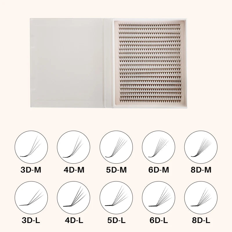 Matte Ultra Dark L/M Curl Lash Fans