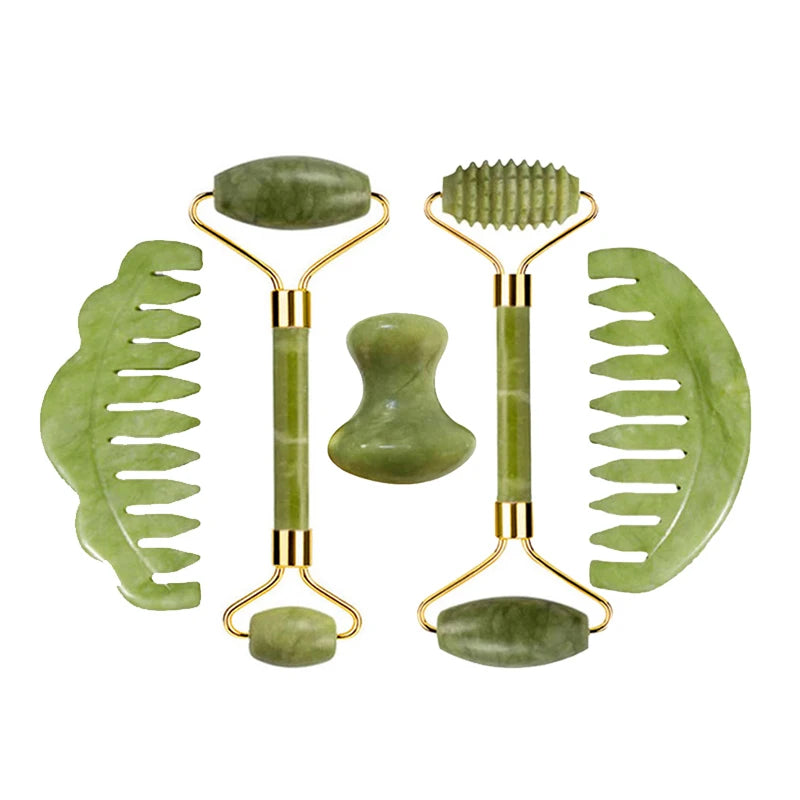 Natural Jade Roller & Gua Sha Set
