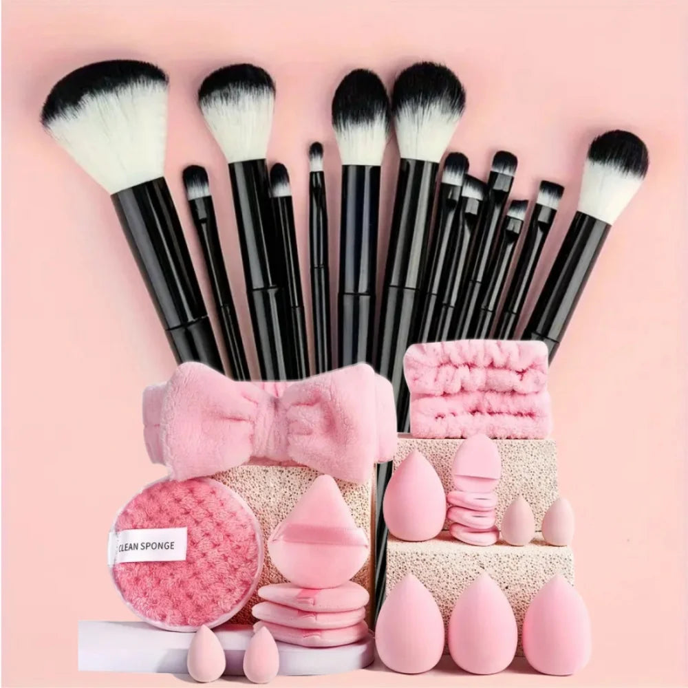 13PCS Makeup Brush Set with Puffs