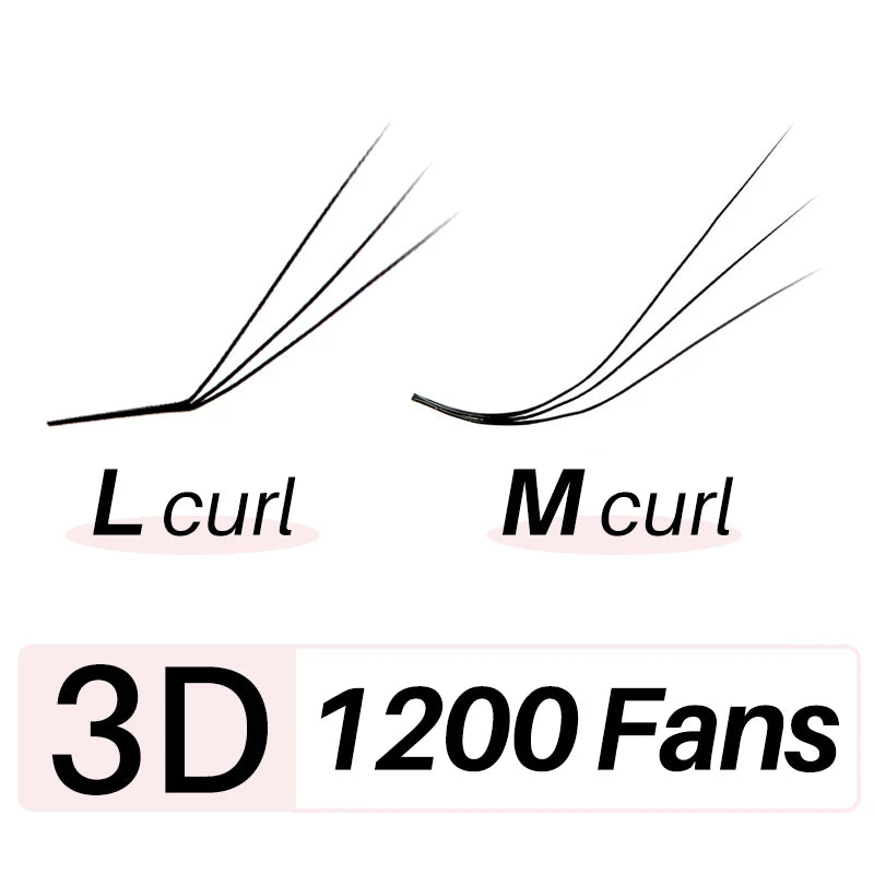 Matte Ultra Dark L/M Curl Lash Fans