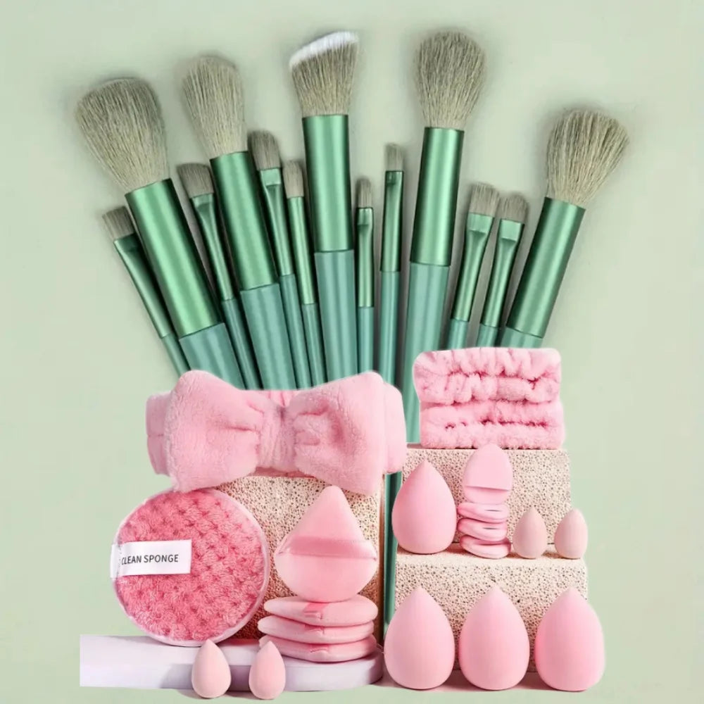 13PCS Makeup Brush Set with Puffs