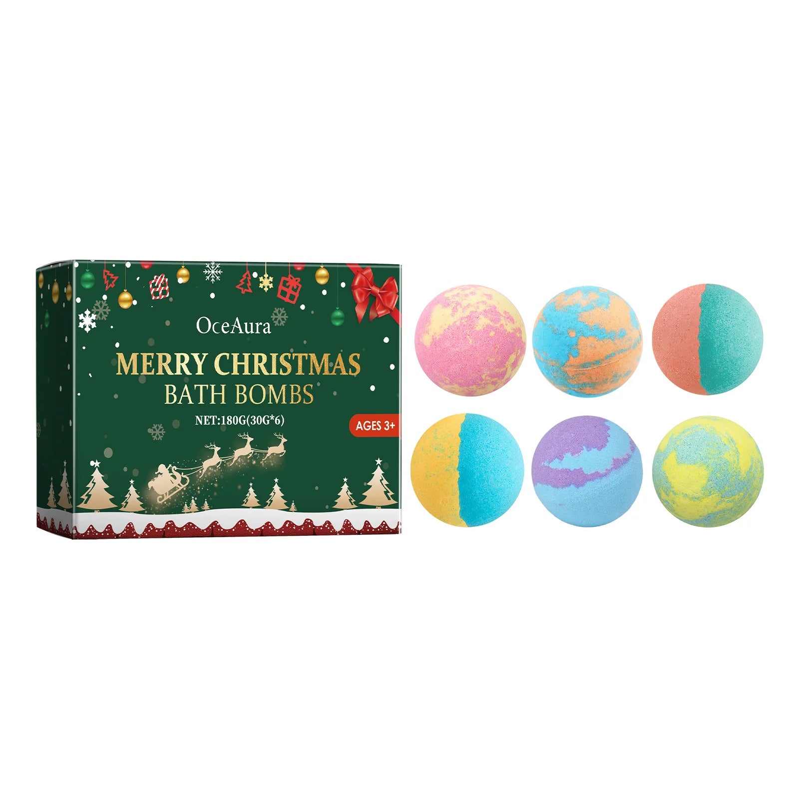 Christmas Colorful Bath Bombs Set