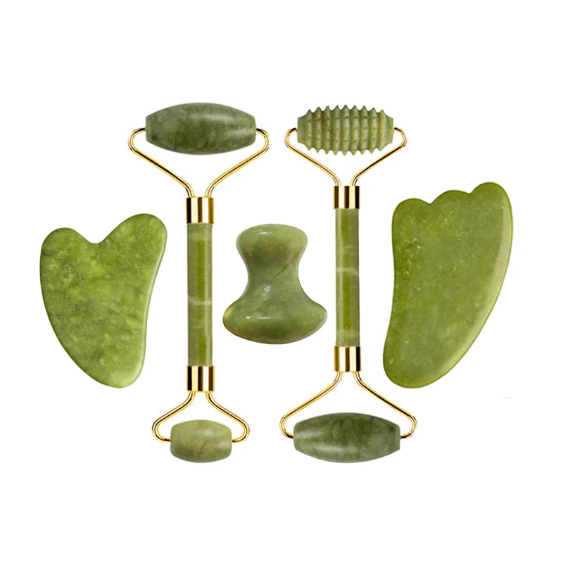Natural Jade Roller & Gua Sha Set