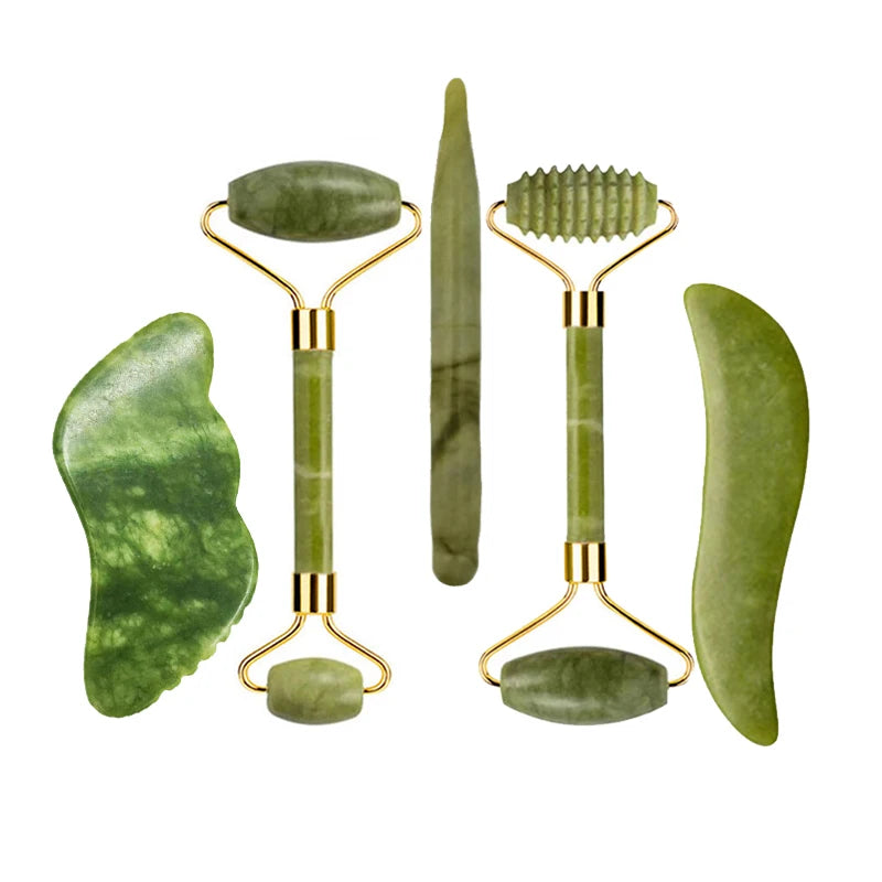 Natural Jade Roller & Gua Sha Set