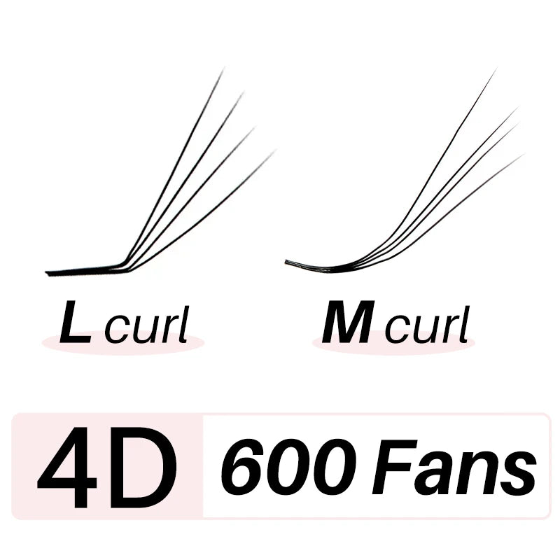 Matte Ultra Dark L/M Curl Lash Fans
