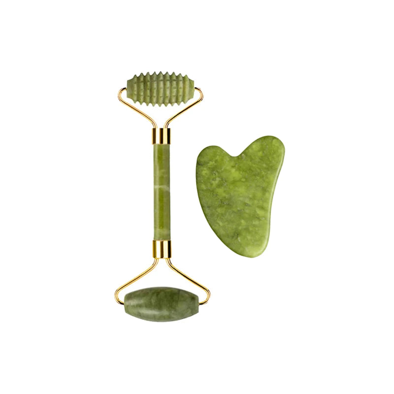 Natural Jade Roller & Gua Sha Set