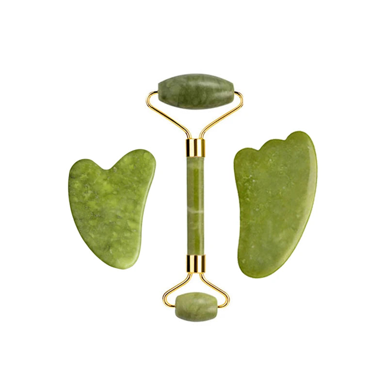 Natural Jade Roller & Gua Sha Set