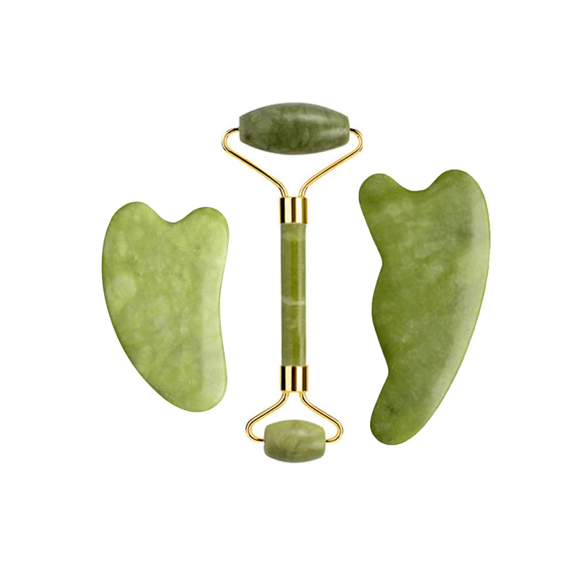 Natural Jade Roller & Gua Sha Set