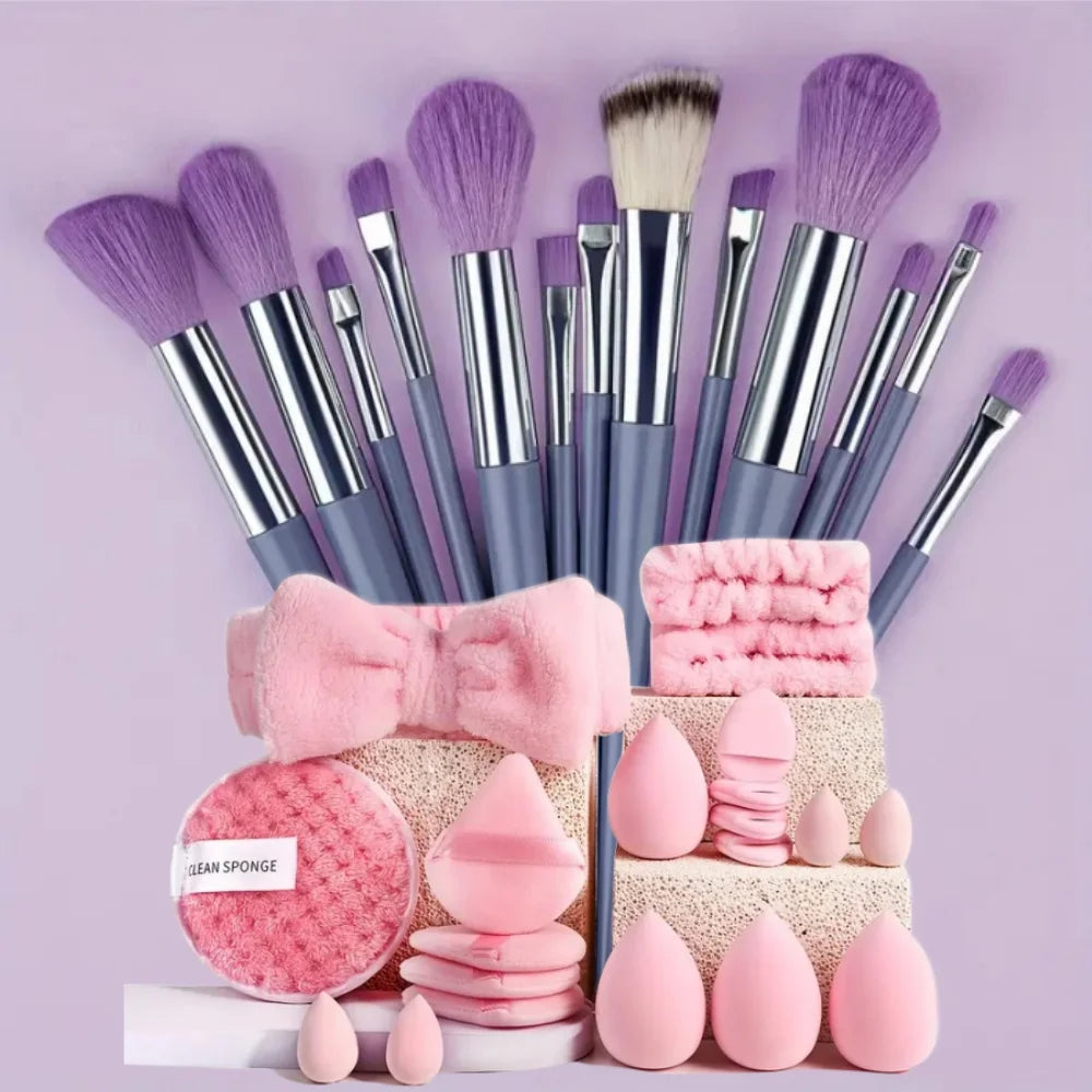 13PCS Makeup Brush Set with Puffs