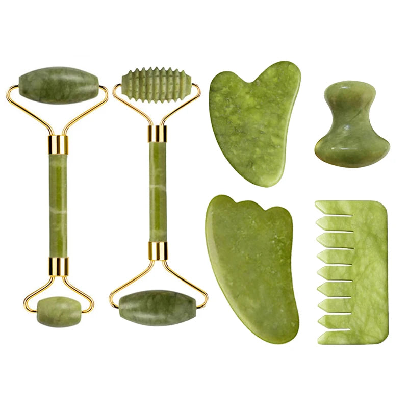 Natural Jade Roller & Gua Sha Set