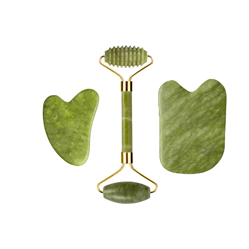 Natural Jade Roller & Gua Sha Set