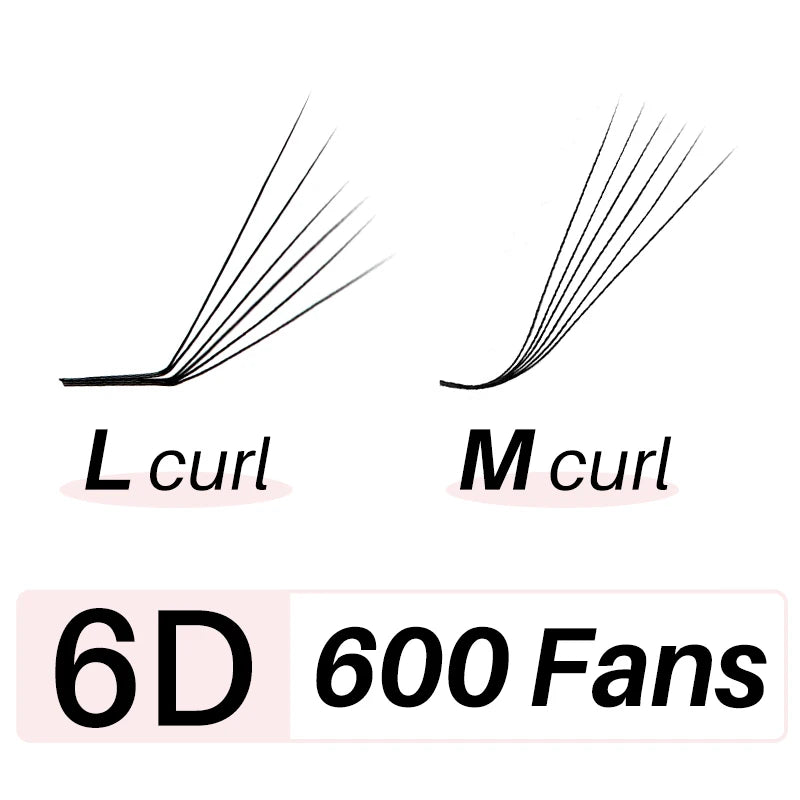 Matte Ultra Dark L/M Curl Lash Fans