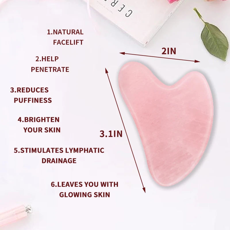 Natural Jade Gua Sha Scraper Facial Massager Tool