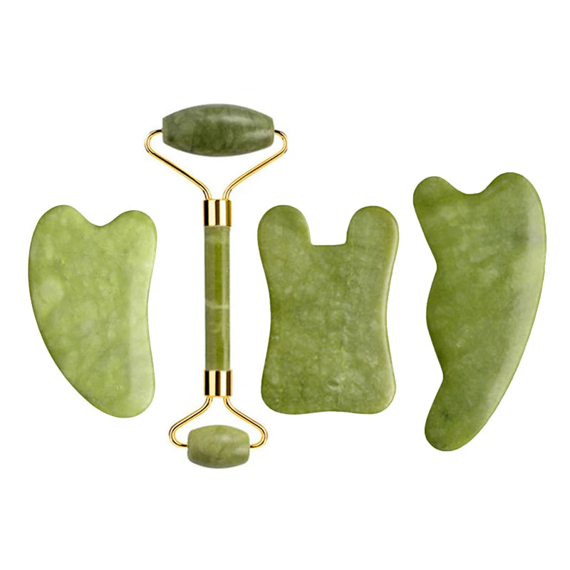 Natural Jade Roller & Gua Sha Set