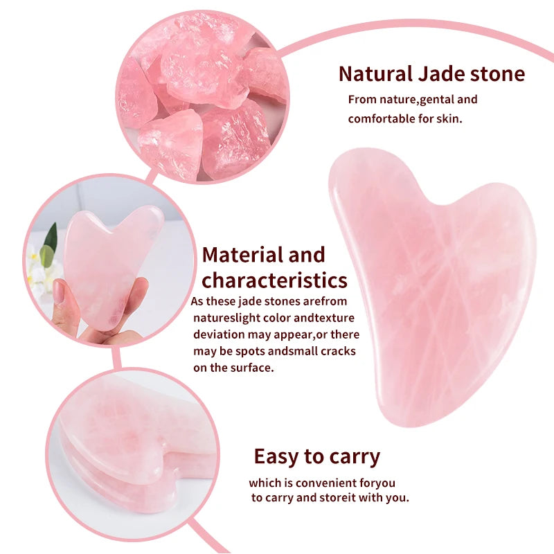 Natural Jade Gua Sha Scraper Facial Massager Tool