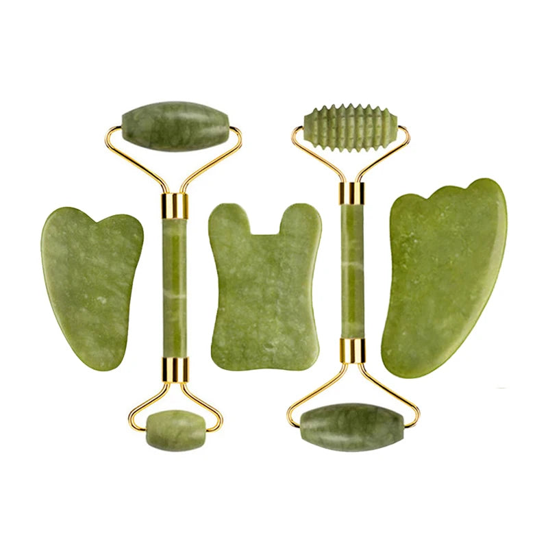 Natural Jade Roller & Gua Sha Set