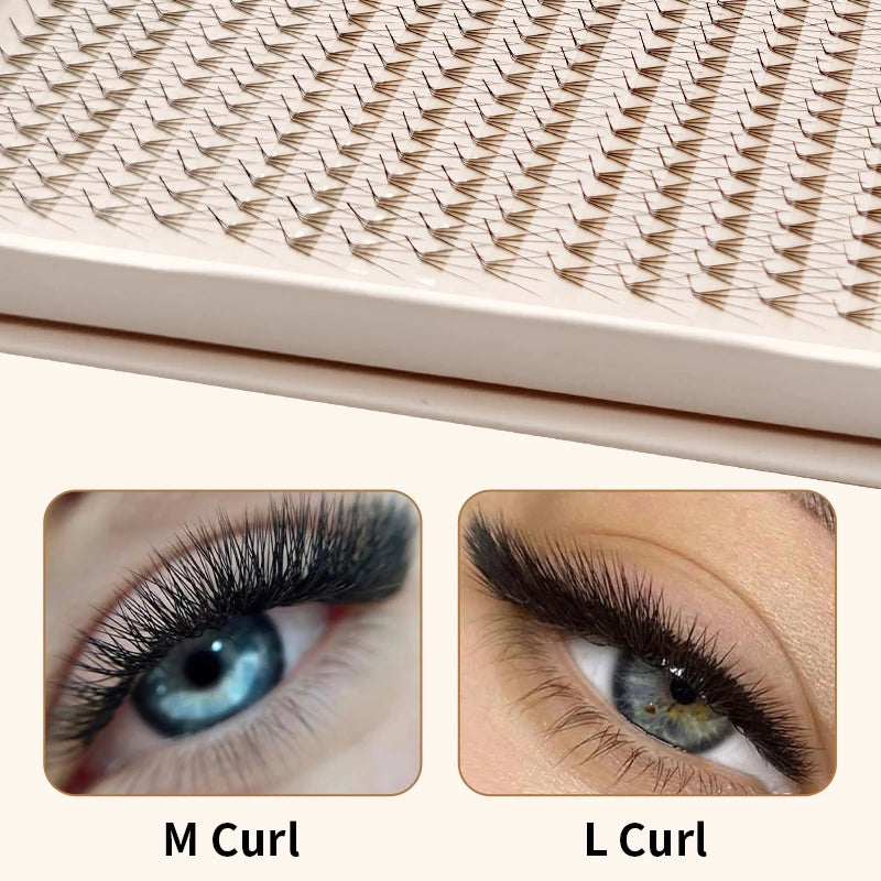 Matte Ultra Dark L/M Curl Lash Fans