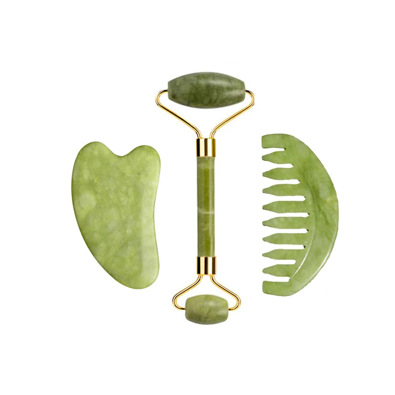 Natural Jade Roller & Gua Sha Set