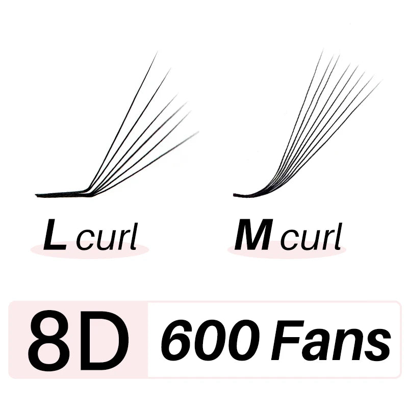Matte Ultra Dark L/M Curl Lash Fans