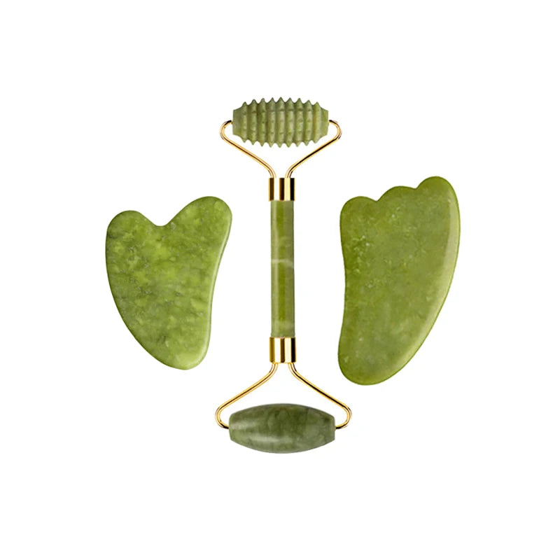 Natural Jade Roller & Gua Sha Set