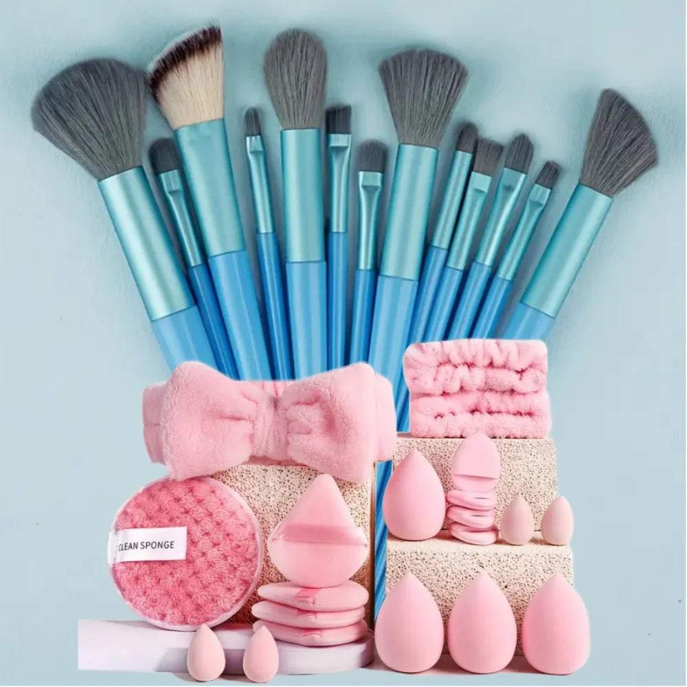 13PCS Makeup Brush Set with Puffs