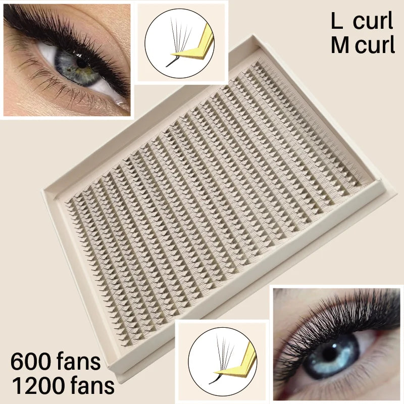 Matte Ultra Dark L/M Curl Lash Fans
