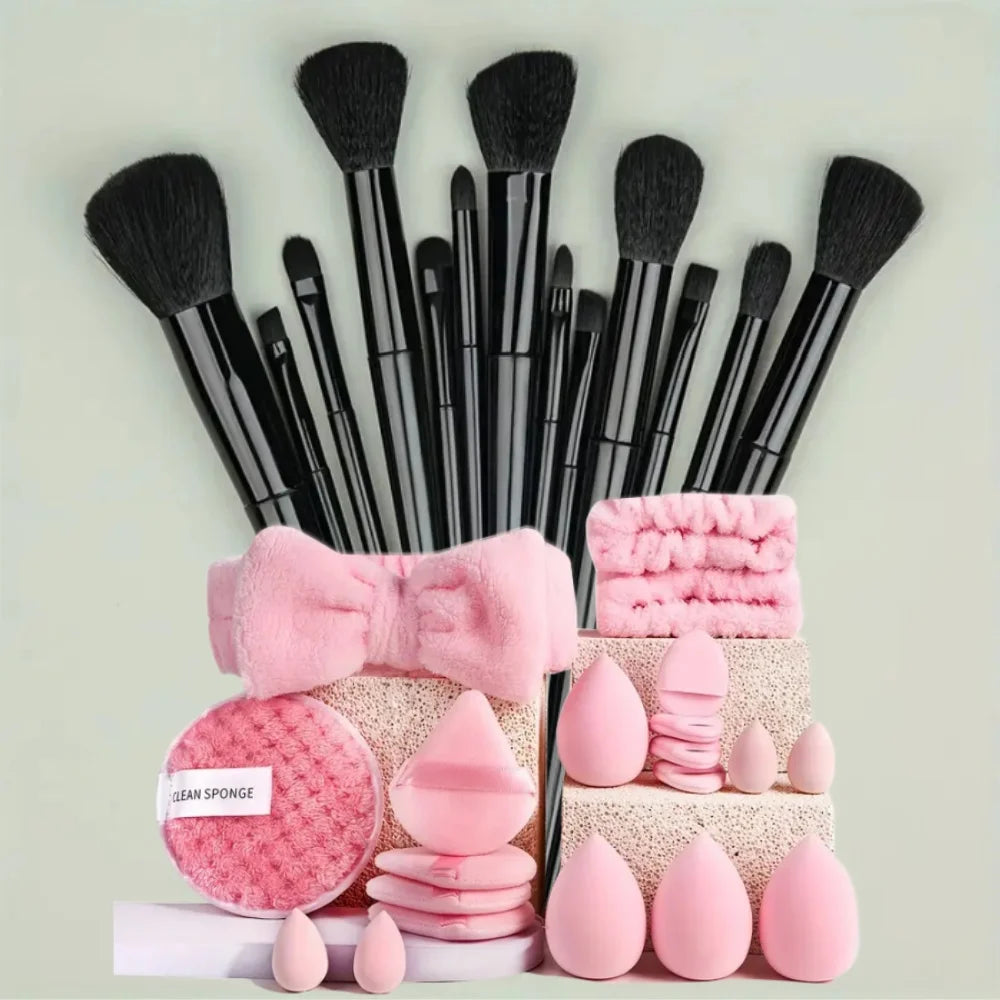 13PCS Makeup Brush Set with Puffs