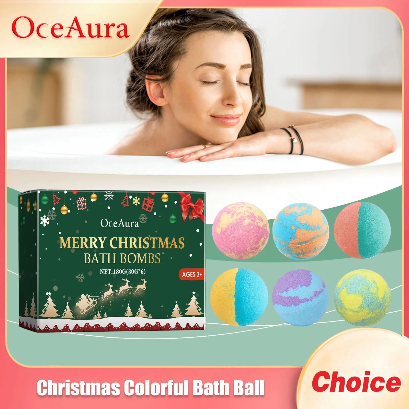 Christmas Colorful Bath Bombs Set
