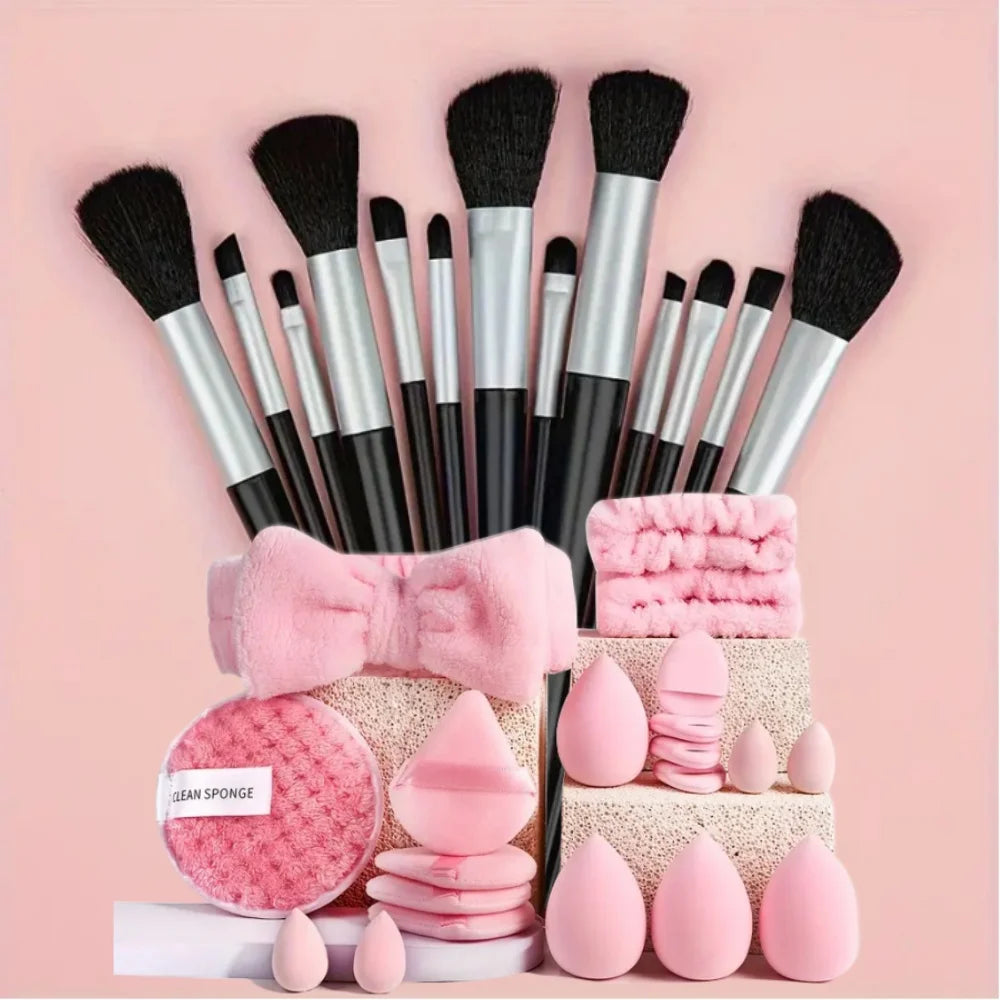 13PCS Makeup Brush Set with Puffs