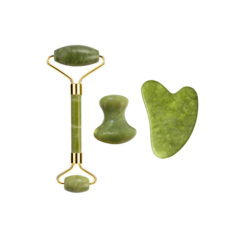 Natural Jade Roller & Gua Sha Set
