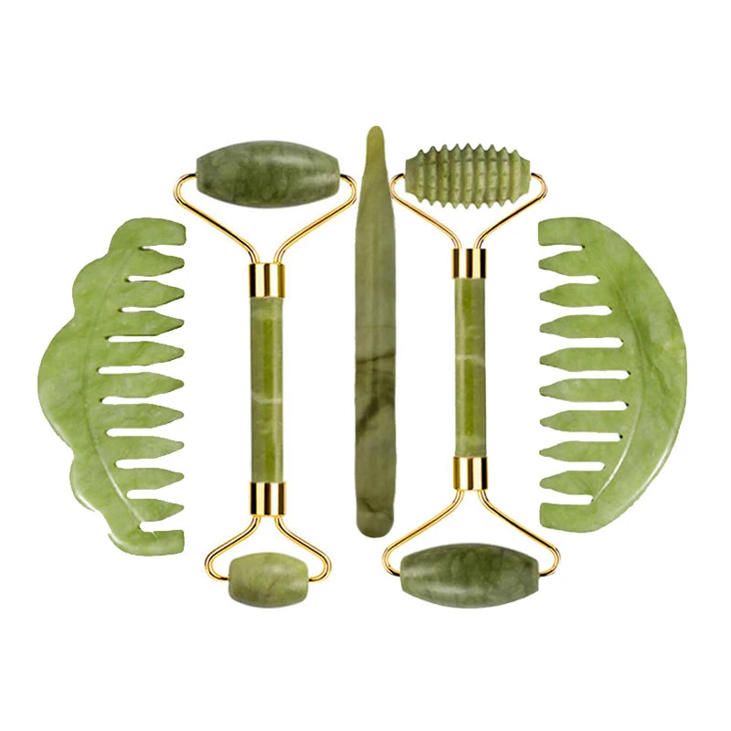 Natural Jade Roller & Gua Sha Set