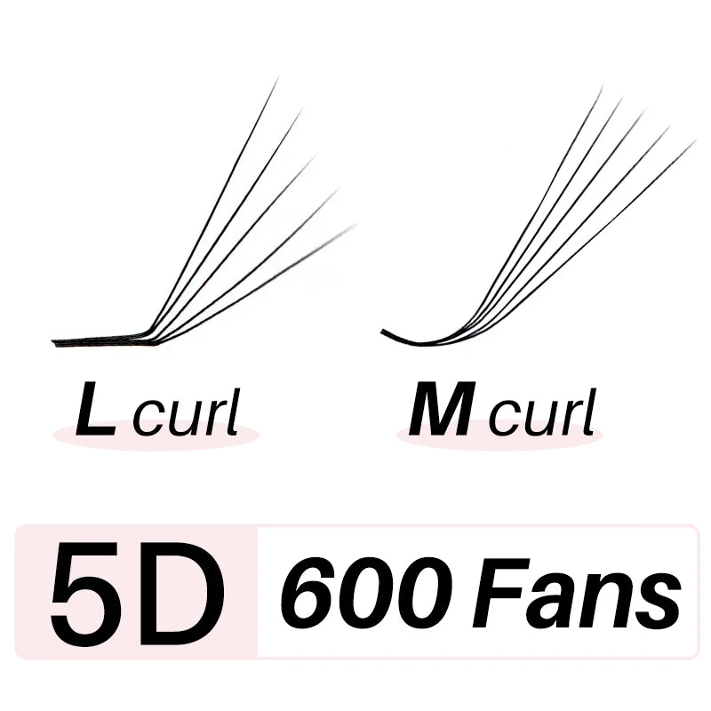 Matte Ultra Dark L/M Curl Lash Fans