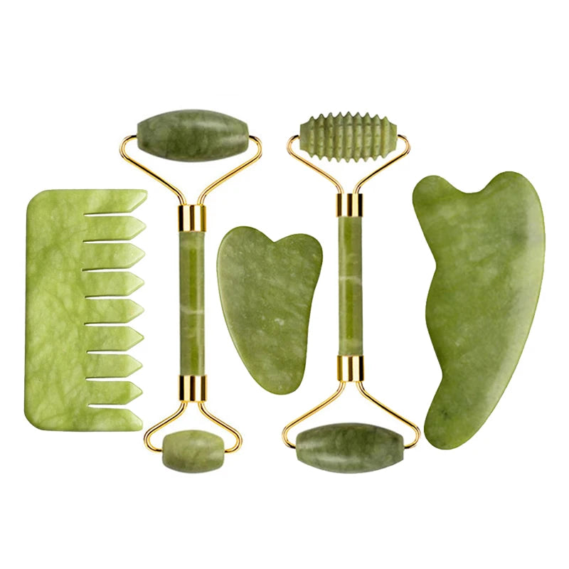 Natural Jade Roller & Gua Sha Set