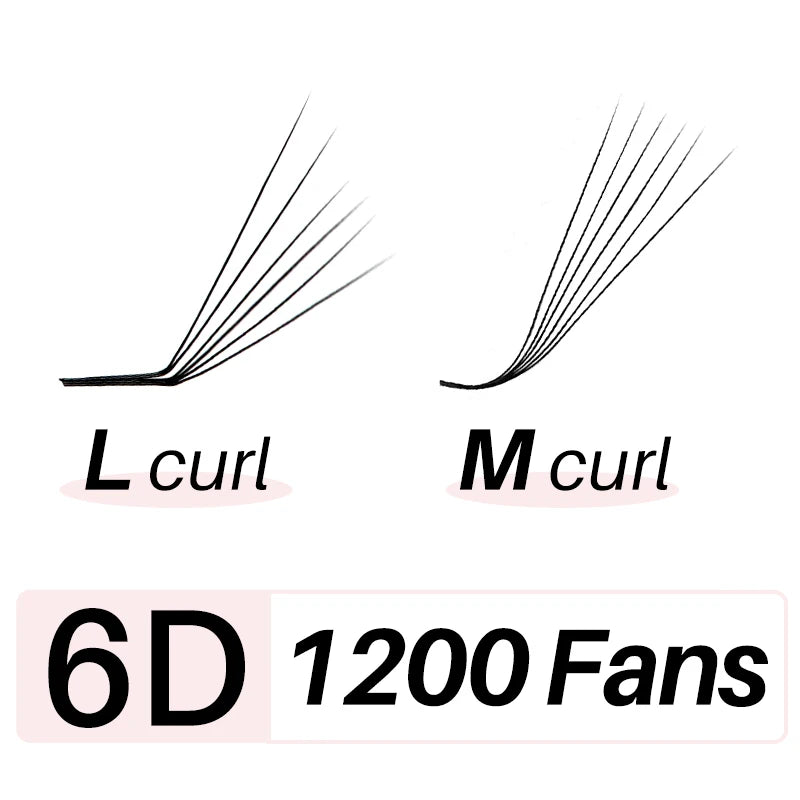 Matte Ultra Dark L/M Curl Lash Fans