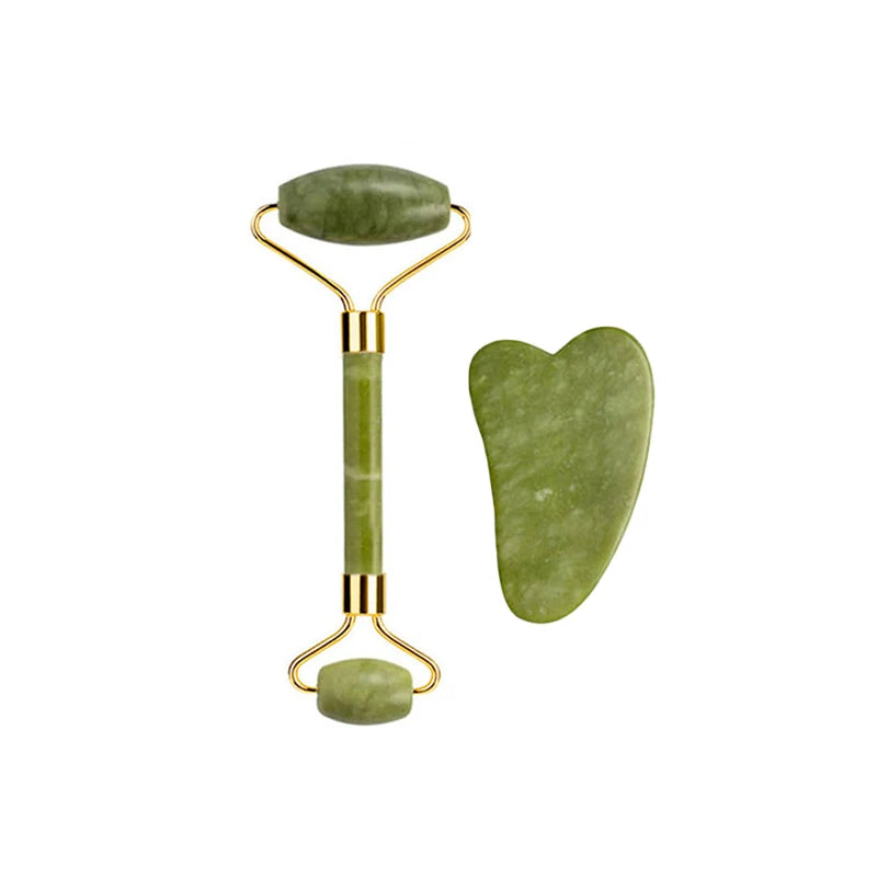 Natural Jade Roller & Gua Sha Set