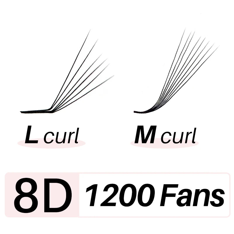 Matte Ultra Dark L/M Curl Lash Fans