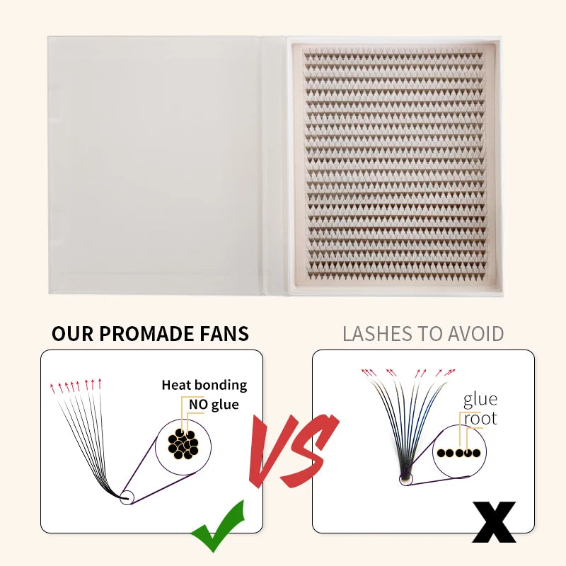 Matte Ultra Dark L/M Curl Lash Fans