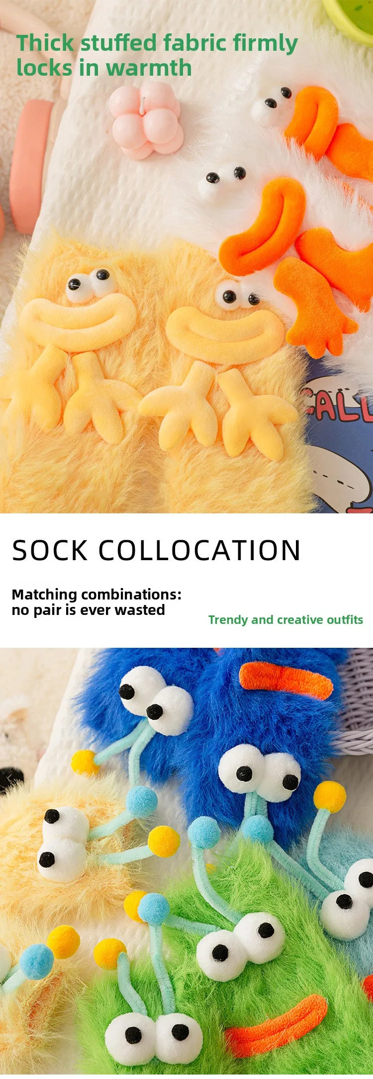 Funny Monster Socks Women