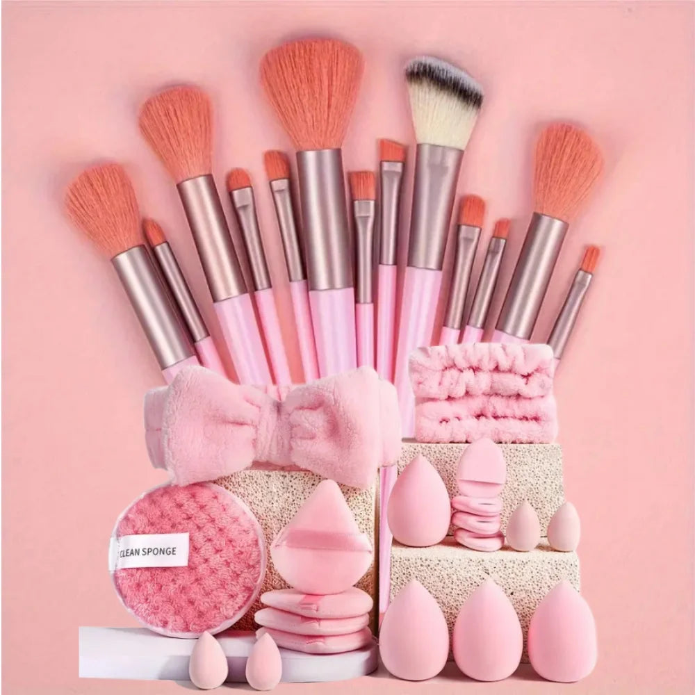 13PCS Makeup Brush Set with Puffs