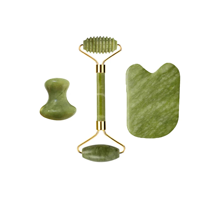Natural Jade Roller & Gua Sha Set