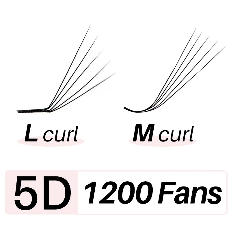 Matte Ultra Dark L/M Curl Lash Fans