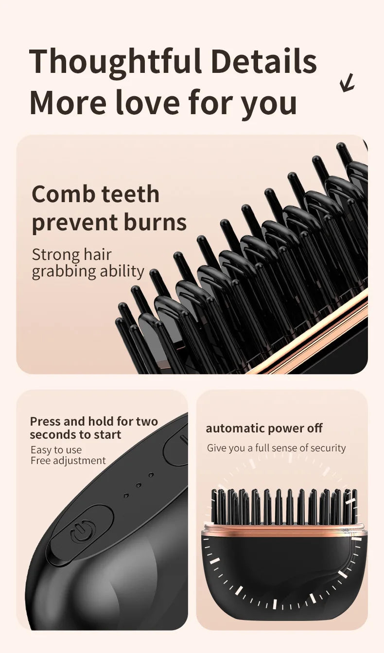 Wireless Hair Straightener Brush